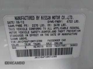 2013 Infiniti G37 Journey with VIN JN1CV6AP1DM712399, listed as a IAAI auction lot 42052509 with 180,182 mi miles and . Bid and sale history available at DreamBid. Image 9.
