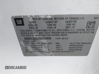 2013 GMC Terrain SLT with VIN 2GKFLXE32D6332858, listed as a IAAI auction lot 41631090 with 143,613 mi miles and . Bid and sale history available at DreamBid. Image 9.
