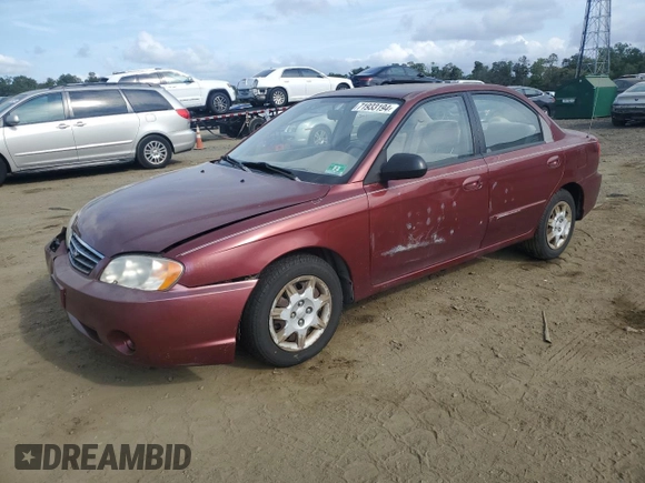2003 Kia Spectra with VIN KNAFB121935241589, listed as a Copart auction lot 71933194 with 61,738 mi miles and Salvage Title. Bid and sale history available at DreamBid. Image 1.