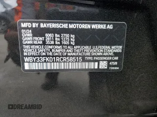2024 BMW i5 eDrive40 z VIN WBY33FK01RCR58515, wystawiony jako Copart lot #76064474 z przebiegiem 19 000 mil mil oraz Szkody całkowita. Historia ofert i sprzedaży dostępna na DreamBid. Obrazek 14.