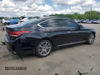 2018 Genesis G80 3.8L with VIN KMHGN4JE8JU240226, listed as a Copart auction lot 61065465 with 39,863 mi miles and Salvage title. Bid and sale history available at DreamBid. Image 3.