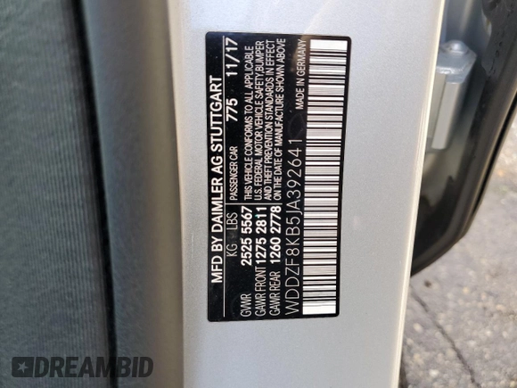 2018 Mercedes-Benz E-Class AMG E 63 S with VIN WDDZF8KB5JA392641, listed as a Copart auction lot 73023144 with 54,632 mi miles and Clean Title. Bid and sale history available at carsss.com. Image 12.
