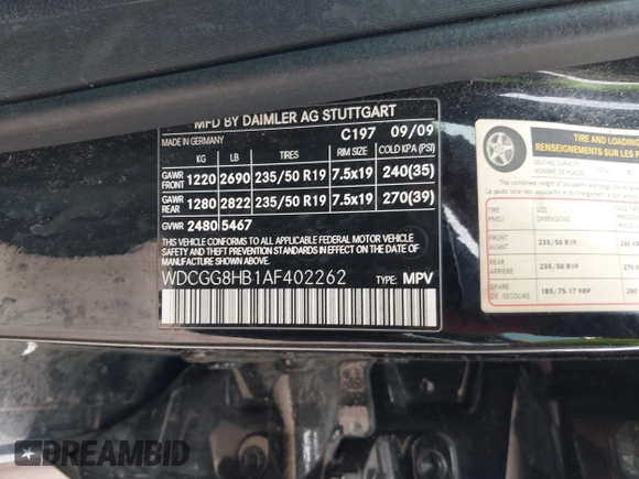 2010 Mercedes-Benz GLK GLK 350 with VIN WDCGG8HB1AF402262, listed as a IAAI auction lot 41924053 with 118,745 mi miles. Bid and sale history available at carsss.com. Image 9.