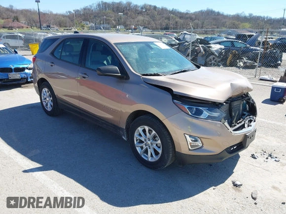 2018 Chevrolet Equinox LS with VIN 2GNAXHEV2J6160948, listed as a IAAI auction lot 41818156 with 152,457 mi miles and . Bid and sale history available at DreamBid. Image 1.