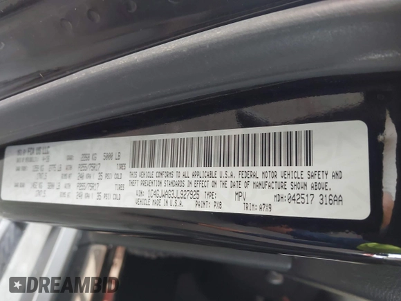 2018 Jeep Wrangler Sport S with VIN 1C4GJWAG3JL927925, listed as a IAAI auction lot 42387748 with 48,447 mi miles and . Bid and sale history available at DreamBid. Image 9.