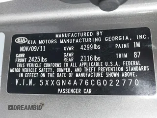 2012 Kia Optima EX with VIN 5XXGN4A76CG022770, listed as a IAAI auction lot 41825939 with 214,445 mi miles. Bid and sale history available at carsss.com. Image 9.
