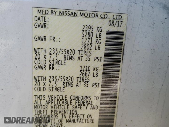 2017 Nissan Murano SL with VIN 5N1AZ2MH8HN189108, listed as a Copart auction lot 50389875 with 143,607 mi miles and Salvage Title. Bid and sale history available at carsss.com. Image 13.