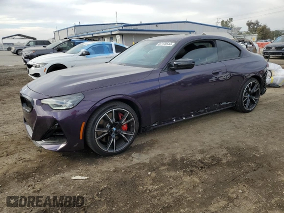 2024 BMW 2 Series M240i xDrive with VIN 3MW53CM02R8E78798, listed as a Copart auction lot 87178544 with 6,686 mi miles and Salvage Title. Bid and sale history available at carsss.com. Image 1.