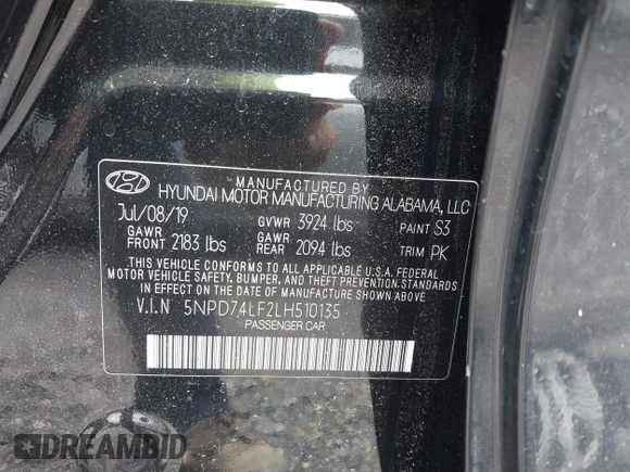 2020 Hyundai Elantra SE z VIN 5NPD74LF2LH510135, wystawiony jako IAAI lot #42265069 z przebiegiem 38 216 mil mil oraz . Historia ofert i sprzedaży dostępna na DreamBid. Obrazek 9.