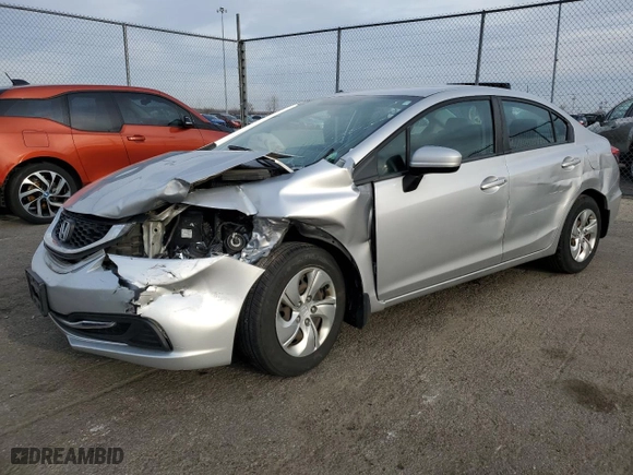 2015 Honda Civic Sedan LX with VIN 19XFB2F58FE111642, listed as a Copart auction lot 49540255 with 94,484 mi miles and Salvage Title. Bid and sale history available at carsss.com. Image 1.