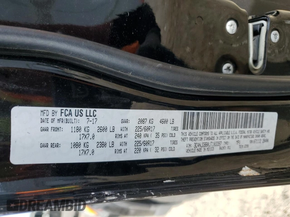 2018 Jeep Compass Latitude с VIN 3C4NJDBB0JT103397, выставлен на аукционе Copart как лот 56085475 с пробегом 108 509 миль миль и Списание • Salvage title. История ставок и продаж доступна на DreamBid. Изображение 13.