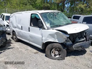 2019 Chevrolet Express Cargo Van with VIN 1GCWGAFP2K1347973, listed as a IAAI auction lot 41991559 with 70,050 mi miles. Bid and sale history available at carsss.com. Image 1.