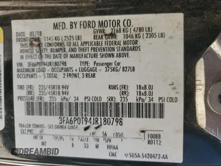 2018 Ford Fusion SE with VIN 3FA6P0T94JR180798, listed as a Copart auction lot 45946285 with 248,239 mi miles and Salvage Title. Bid and sale history available at carsss.com. Image 13.