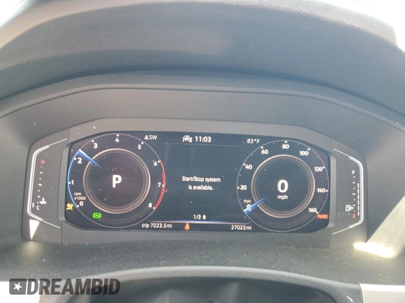 2022 Volkswagen Atlas SE with VIN 1V2JR2CA4NC515503, listed as a Copart auction lot 57898755 with 27,023 mi miles and Salvage title. Bid and sale history available at DreamBid. Image 9.