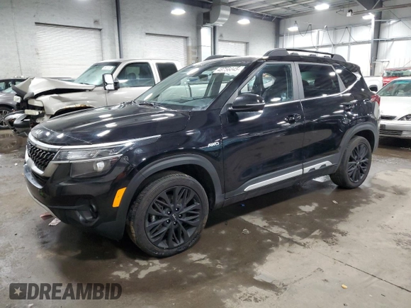 2023 Kia Seltos Nightfall with VIN KNDEUCA26P7405194, listed as a Copart auction lot 48756045 with 26,885 mi miles and Salvage Title. Bid and sale history available at DreamBid. Image 1.