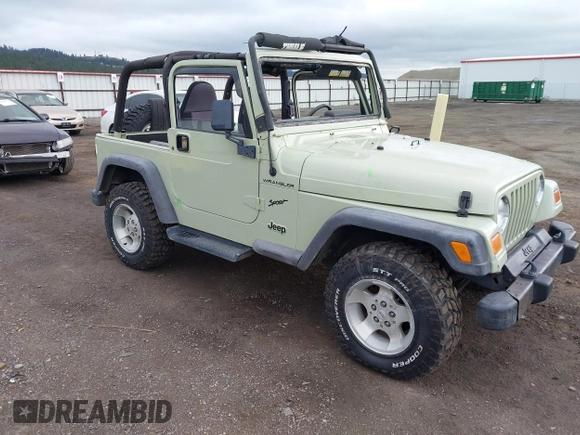 2001 Jeep Wrangler Sport with VIN 1J4FA49S91P354668, listed as a IAAI auction lot 41883227 with 197,043 mi miles and . Bid and sale history available at DreamBid. Image 1.