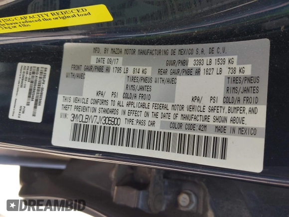 2018 Toyota Yaris with VIN 3MYDLBYV7JY305900, listed as a IAAI auction lot 42052167 with 128,876 mi miles and . Bid and sale history available at DreamBid. Image 9.