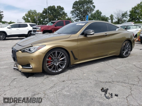 2017 Infiniti Q60 Red Sport 400 with VIN JN1FV7EK4HM610568, listed as a Copart auction lot 68571684 with 37,121 mi miles and Salvage Title. Bid and sale history available at carsss.com. Image 1.