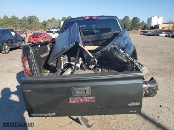 2017 GMC Sierra 1500 SLT with VIN 3GTU2NEC3HG349351, listed as a Copart auction lot 46824445 with 0 mi miles and Salvage Title. Bid and sale history available at carsss.com. Image 6.