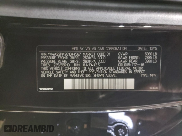 2016 Volvo XC90 T6 Momentum with VIN YV4A22PK2G1044567, listed as a Copart auction lot 51712435 with 77,896 mi miles and Salvage Title. Bid and sale history available at DreamBid. Image 14.