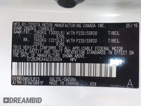2016 Lexus RX 350 с VIN 2T2BZMCA4GC036604, выставлен на аукционе IAAI как лот 42113520 с пробегом 25 760 миль миль и . История ставок и продаж доступна на DreamBid. Изображение 9.
