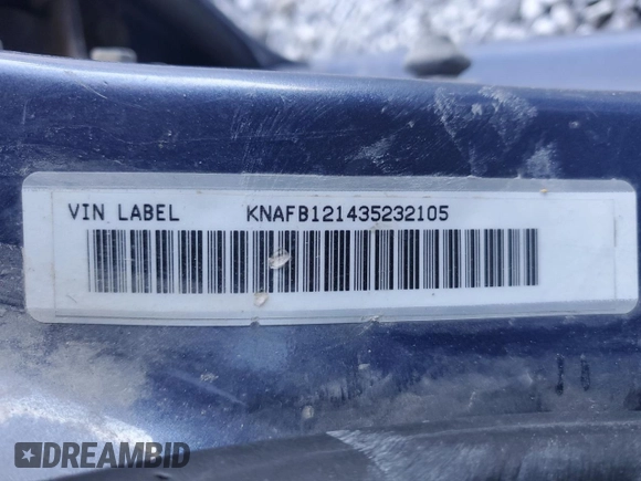 2003 Kia Spectra z VIN KNAFB121435232105, wystawiony jako Copart lot #88780695 z przebiegiem 161 466 mil mil oraz Szkoda całkowita • Salvage title. Historia ofert i sprzedaży dostępna na DreamBid. Obrazek 15.