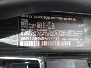 2015 BMW i3 с VIN WBY1Z4C50FV500971, выставлен на аукционе IAAI как лот 42328538 с пробегом 47 809 миль миль и . История ставок и продаж доступна на DreamBid. Изображение 9.