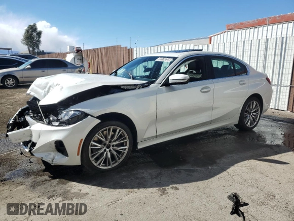 2024 BMW 3 Series 330i xDrive with VIN 3MW89FF07R8E09258, listed as a Copart auction lot 49174225 with 34,432 mi miles and Salvage Title. Bid and sale history available at carsss.com. Image 1.