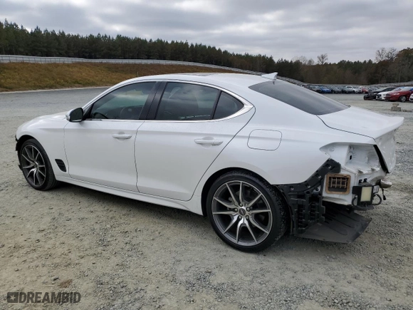 2022 Genesis G70 2.0T with VIN KMTG34TA7NU098009, listed as a Copart auction lot 79893804 with 42,195 mi miles and Salvage Title. Bid and sale history available at carsss.com. Image 2.