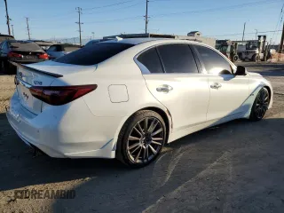 2019 Infiniti Q50 RED SPORT 400 with VIN JN1FV7AP9KM760409, listed as a Copart auction lot 87767605 with 96,589 mi miles and Salvage Title. Bid and sale history available at carsss.com. Image 3.