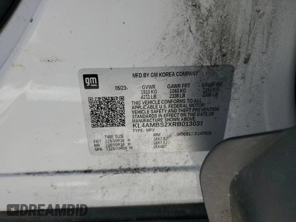 2024 Buick Encore GX Preferred с VIN KL4AMBS2XRB013031, выставлен на аукционе Copart как лот 52351325 с пробегом Не указан миль и Чистый • Clean title. История ставок и продаж доступна на DreamBid. Изображение 13.