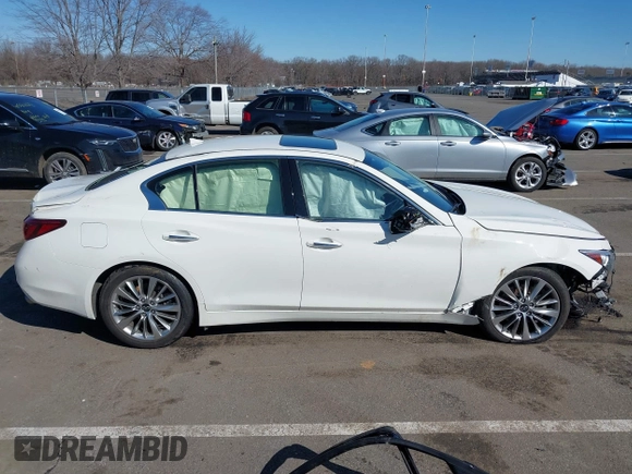 2023 Infiniti Q50 Luxe with VIN JN1EV7BRXPM542112, listed as a IAAI auction lot 41588571 with 20,749 mi miles and . Bid and sale history available at DreamBid. Image 13.