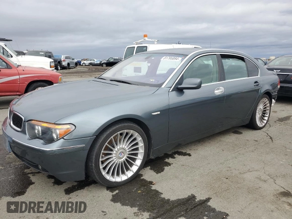 2003 BMW 7 Series 745Li with VIN WBAGN63403DR13949, listed as a Copart auction lot 81795894 with 109,828 mi miles and Salvage Title. Bid and sale history available at DreamBid. Image 1.