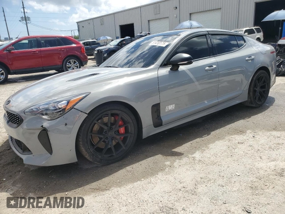 2020 Kia Stinger GT1 with VIN KNAE45LC2L6084091, listed as a Copart auction lot 51410175 with 129,049 mi miles and Salvage Title. Bid and sale history available at DreamBid. Image 1.