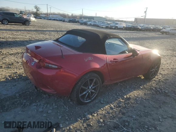 2017 Mazda MX-5 Miata Grand Touring with VIN JM1NDAD75H0123957, listed as a Copart auction lot 88411355 with 34,310 mi miles and Salvage title. Bid and sale history available at DreamBid. Image 3.