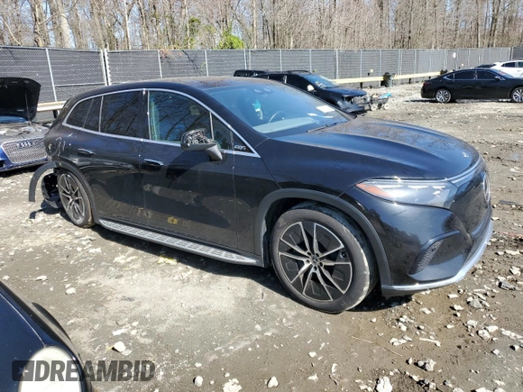 2023 Mercedes-Benz EQS with VIN 4JGDM2DB1PA010291, listed as a Copart auction lot 48078814 with 27,518 mi miles. Bid and sale history available at carsss.com. Image 4.
