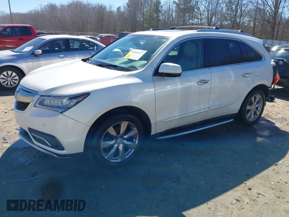2014 Acura MDX Advance with VIN 5FRYD4H84EB001636, listed as a IAAI auction lot 41644117 with 124,460 mi miles and . Bid and sale history available at carsss.com. Image 18.