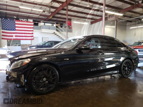 2017 Mercedes-Benz C 43 AMG with VIN 55SWF6EB2HU182530, listed as a Copart auction lot 88768615 with 137,793 mi miles and Salvage Title. Bid and sale history available at DreamBid. Image 1.