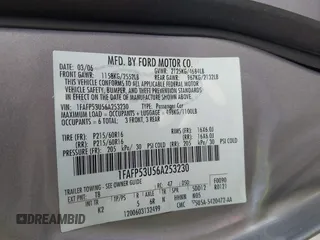 2006 Ford Taurus SE z VIN 1FAFP53U56A253230, wystawiony jako IAAI lot #42247009 z przebiegiem 85 913 mil mil oraz . Historia ofert i sprzedaży dostępna na DreamBid. Obrazek 9.