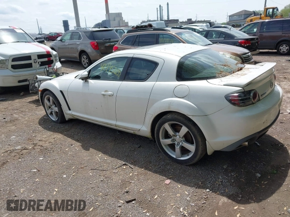2005 Mazda RX-8 with VIN JM1FE17N150142559, listed as a IAAI auction lot 42145200 with 124,364 mi miles. Bid and sale history available at carsss.com. Image 3.