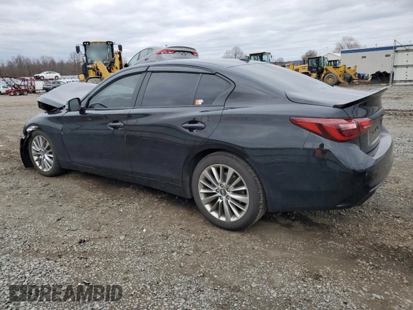 2018 Infiniti Q50 Luxe with VIN JN1EV7AR3JM444919, listed as a Copart auction lot 46714605 with 62,676 mi miles and Salvage Title. Bid and sale history available at carsss.com. Image 2.