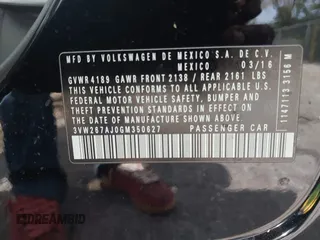 2016 Volkswagen Jetta S с VIN 3VW267AJ0GM350627, выставлен на аукционе IAAI как лот 42434791 с пробегом 144 056 миль миль и . История ставок и продаж доступна на DreamBid. Изображение 9.