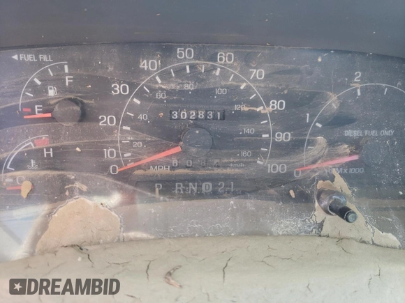 2000 Ford F-350 XL with VIN 1FTSW31F2YED14050, listed as a Copart auction lot 45839055 with 302,831 mi miles and Non Repairable. Bid and sale history available at DreamBid. Image 9.