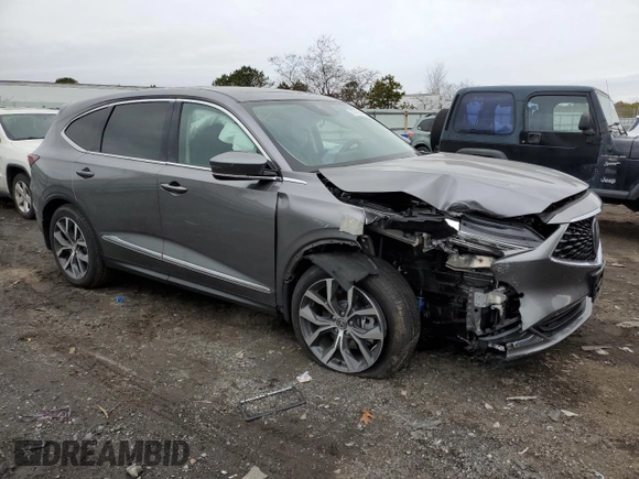 2022 Acura MDX w/Technology Package with VIN 5J8YE1H44NL052319, listed as a Copart auction lot 70911982 with 6,712 mi miles. Bid and sale history available at carsss.com. Image 4.