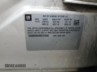 2013 Cadillac CTS Luxury with VIN 1G6DE5E54D0137908, listed as a Copart auction lot 56102025 with 188,030 mi miles and Salvage title. Bid and sale history available at DreamBid. Image 13.