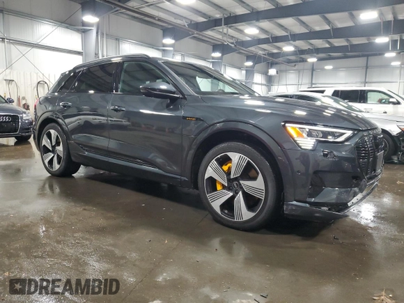 2022 Audi e-tron Premium Plus with VIN WA1LAAGE2NB009791, listed as a Copart auction lot 83365324 with 23,763 mi miles and Salvage title. Bid and sale history available at DreamBid. Image 4.
