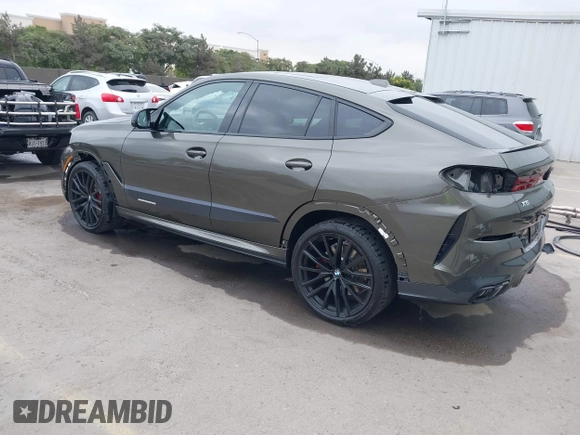 2024 BMW X6 M60i with VIN 5UX43EX06R9U42705, listed as a IAAI auction lot 40359439 with 9,071 mi miles. Bid and sale history available at carsss.com. Image 3.