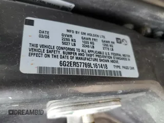 2009 Pontiac G8 with VIN 6G2ER57769L161418, listed as a Copart auction lot 50420355 with 191,472 mi miles and Clean Title. Bid and sale history available at carsss.com. Image 12.