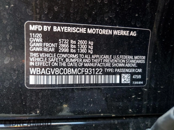 2021 BMW 8 Series M850i z VIN WBAGV8C08MCF93122, wystawiony jako Copart lot #47686883 z przebiegiem Nie podano mil oraz . Historia ofert i sprzedaży dostępna na DreamBid. Obrazek 13.
