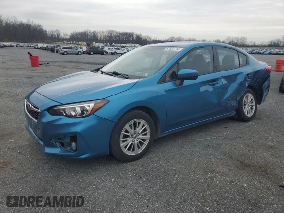 2017 Subaru Impreza Premium with VIN 4S3GKAD62H3606634, listed as a Copart auction lot 51037715 with 100,346 mi miles and Salvage title. Bid and sale history available at DreamBid. Image 1.